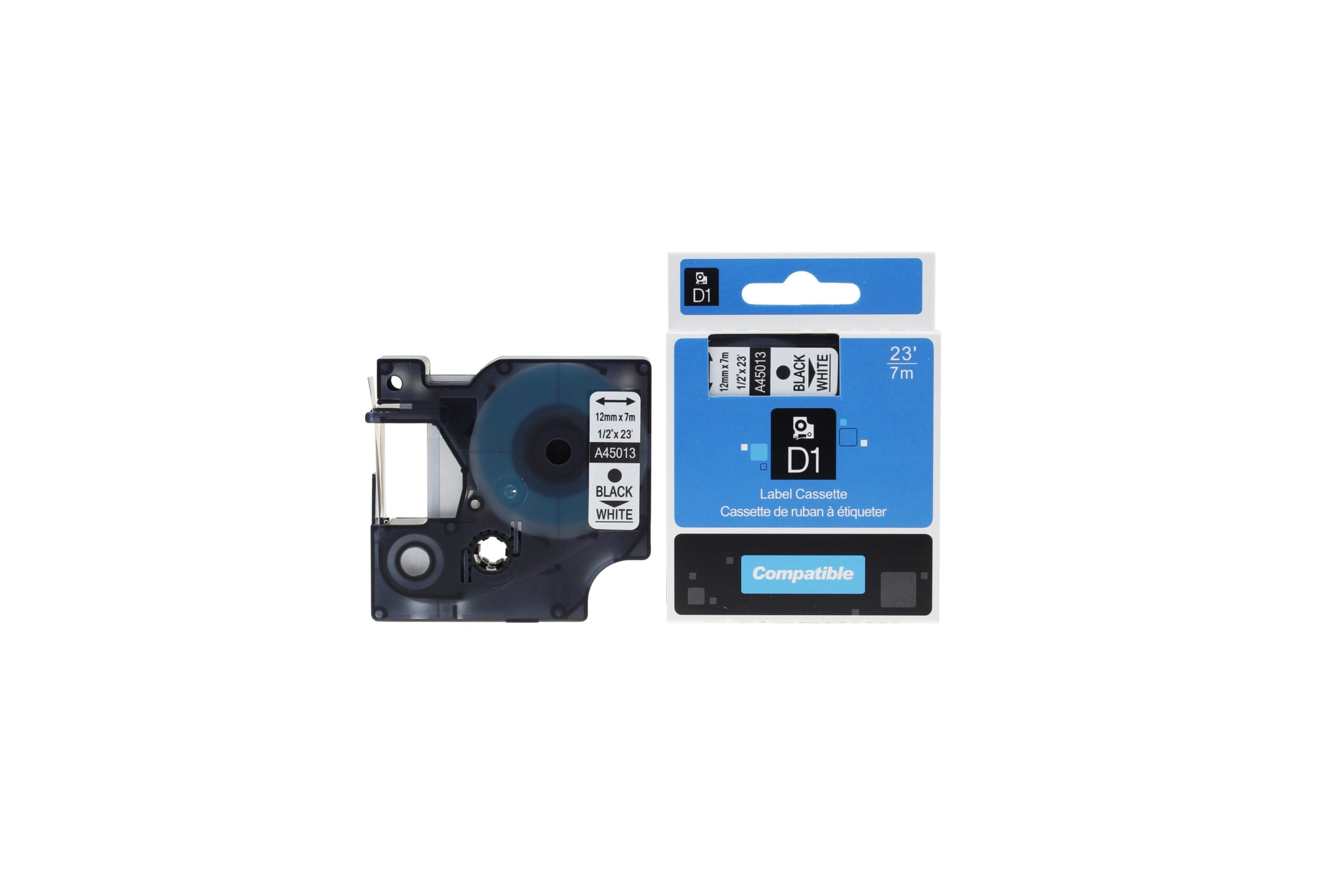 Compatible Dymo LM360D Labelling Tape Cassette 45013 S0720530 Black on White