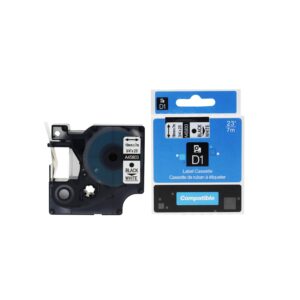 Compatible Dymo 45803 S0720830 Labelling Tape Cassette Black on White