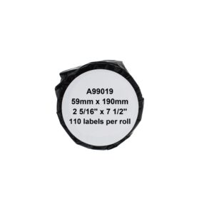 Compatible Dymo 99019 Large Lever Arch File Labels (Paper) Pack of 110 S0722480 (59mm x 190mm)