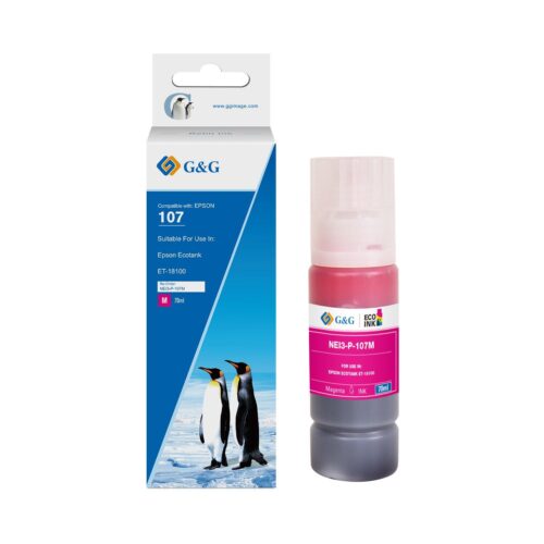 Compatible Epson G+G 107 Magenta Ink Bottle C13T09B340 70ml Ink 7200 Pages