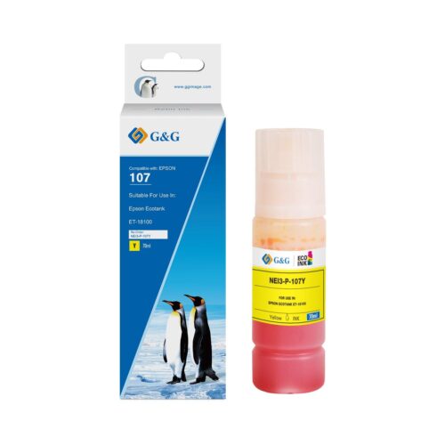 Compatible Epson G+G 107 Yellow Ink Bottle C13T09B440 70ml Ink 7200 Pages