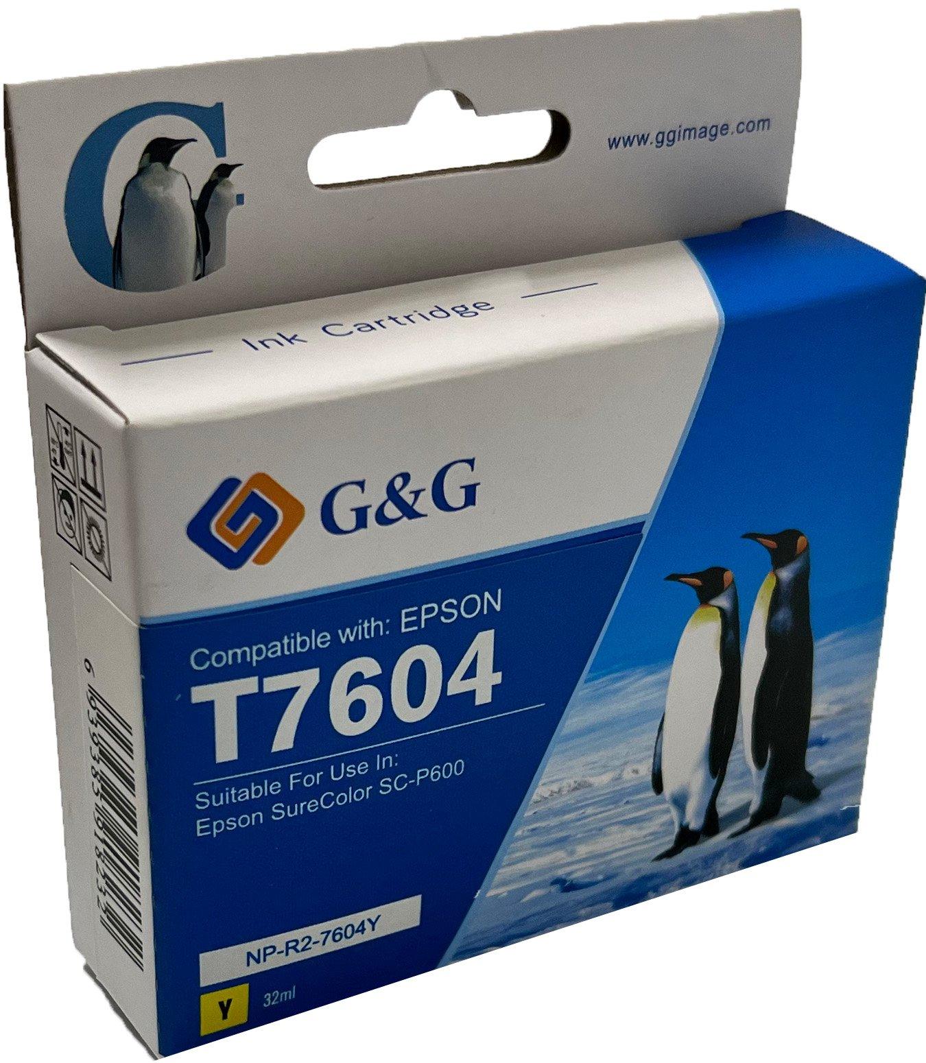 Compatible Epson G+G T7604 Yellow Wide Format Ink Ctg C13T760440