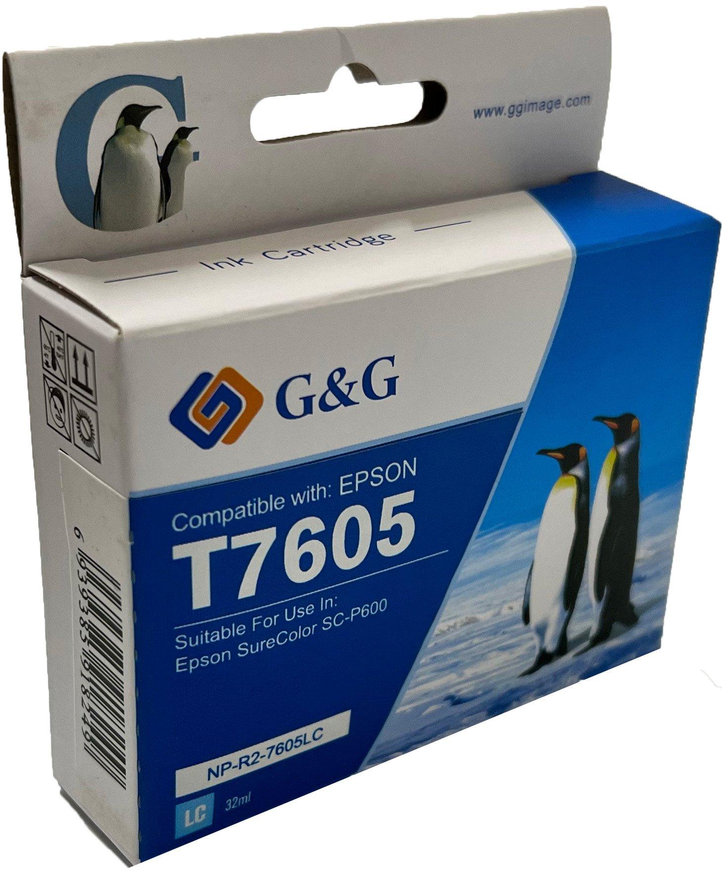 Compatible Epson G+G T7605 Light Cyan Wide Format Ink Ctg C13T760540