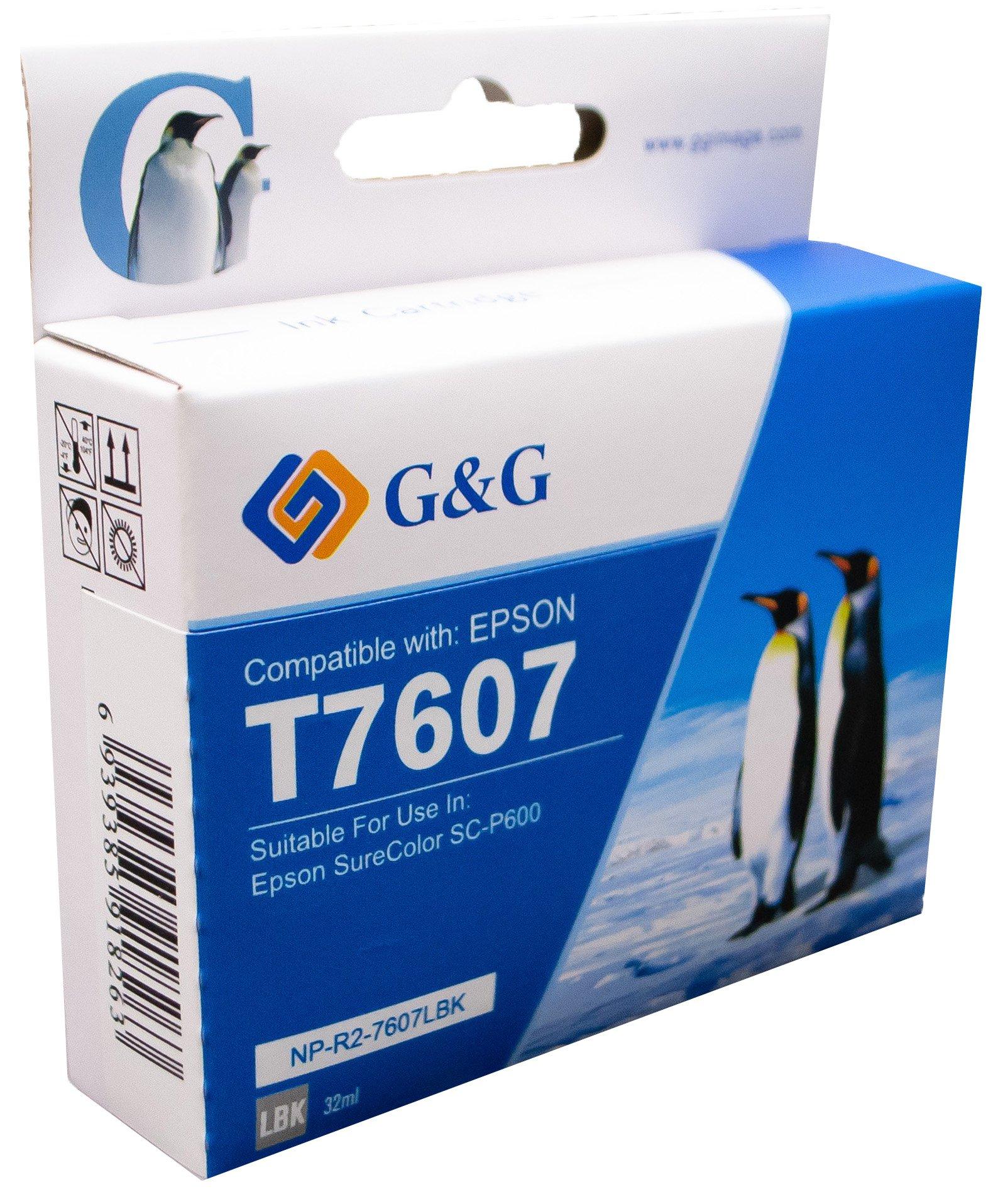 Compatible Epson G+G T7607 Light Black Wide Format Ink Ctg C13T760740