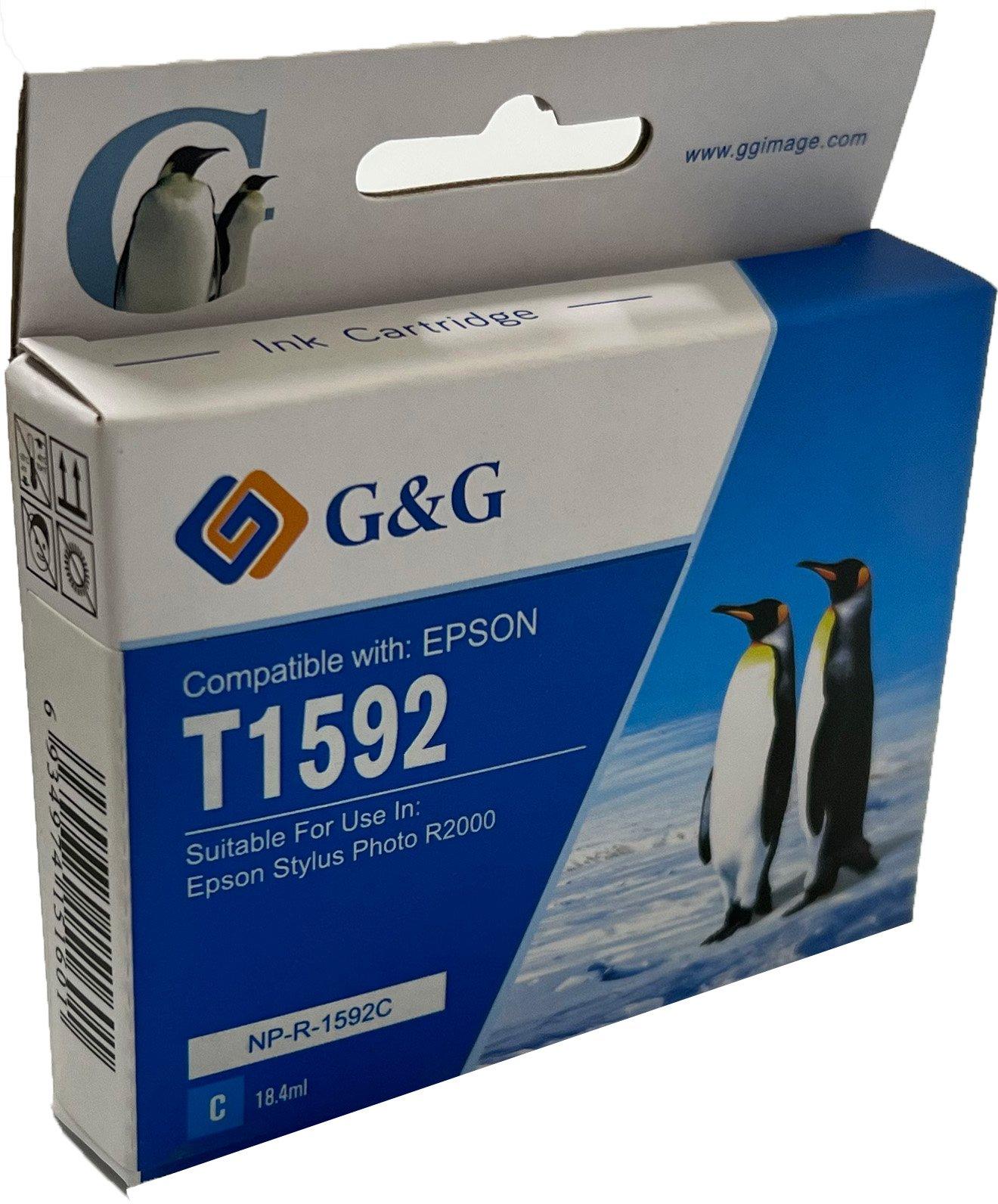 Compatible Epson G+G T1592 Cyan Ink Ctg C13T159240