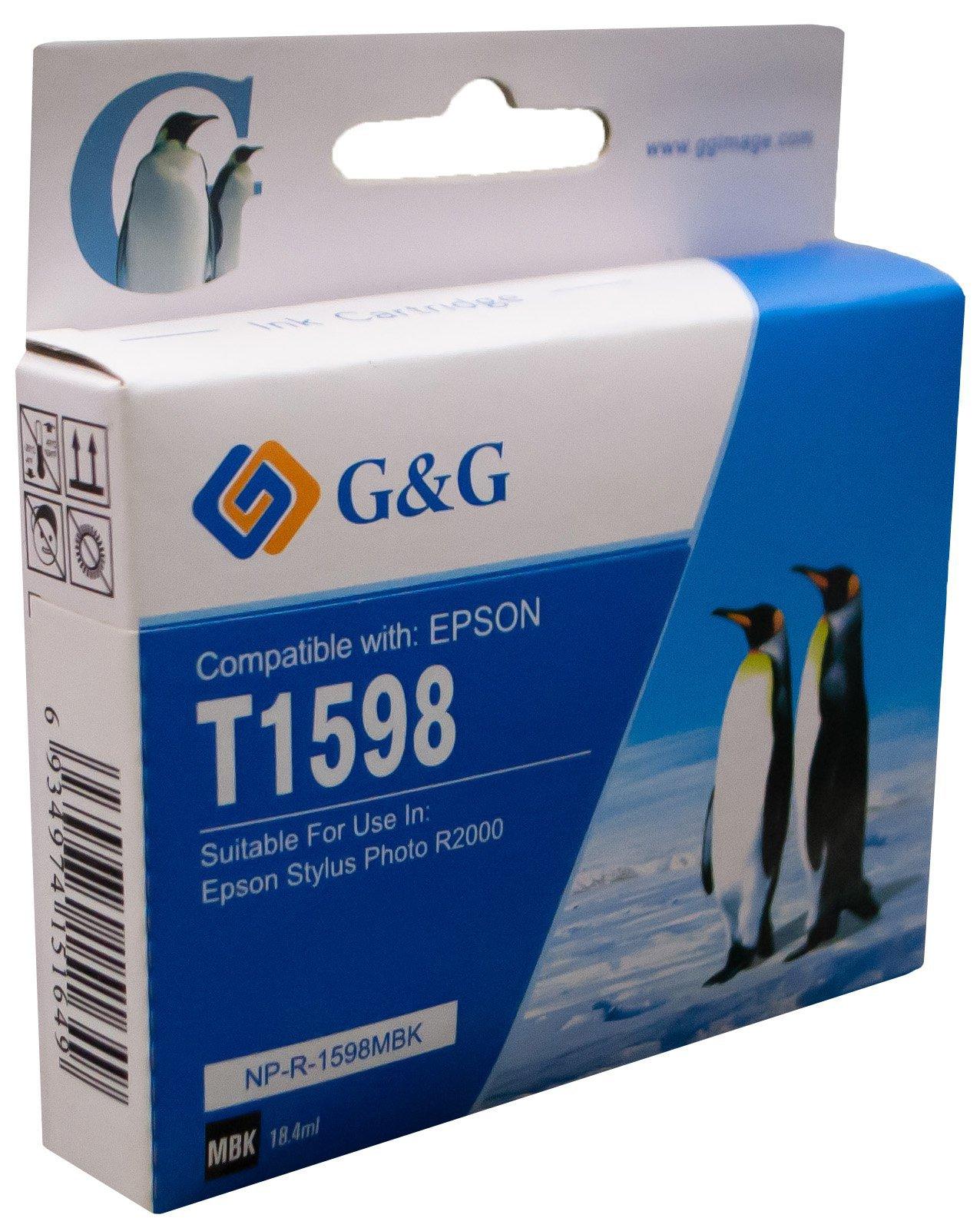 Compatible Epson G+G T1598 Matte Black Ink Ctg C13T159840