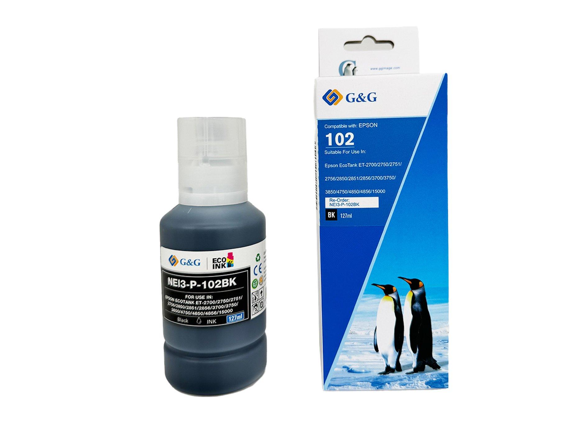 Compatible Epson 102 Ecotank Black Ink Bottle C13T03R140 - UNBOXED