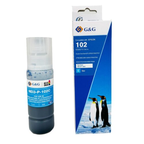 Compatible Epson 102 Ecotank Cyan Ink Bottle C13T03R240 - UNBOXED