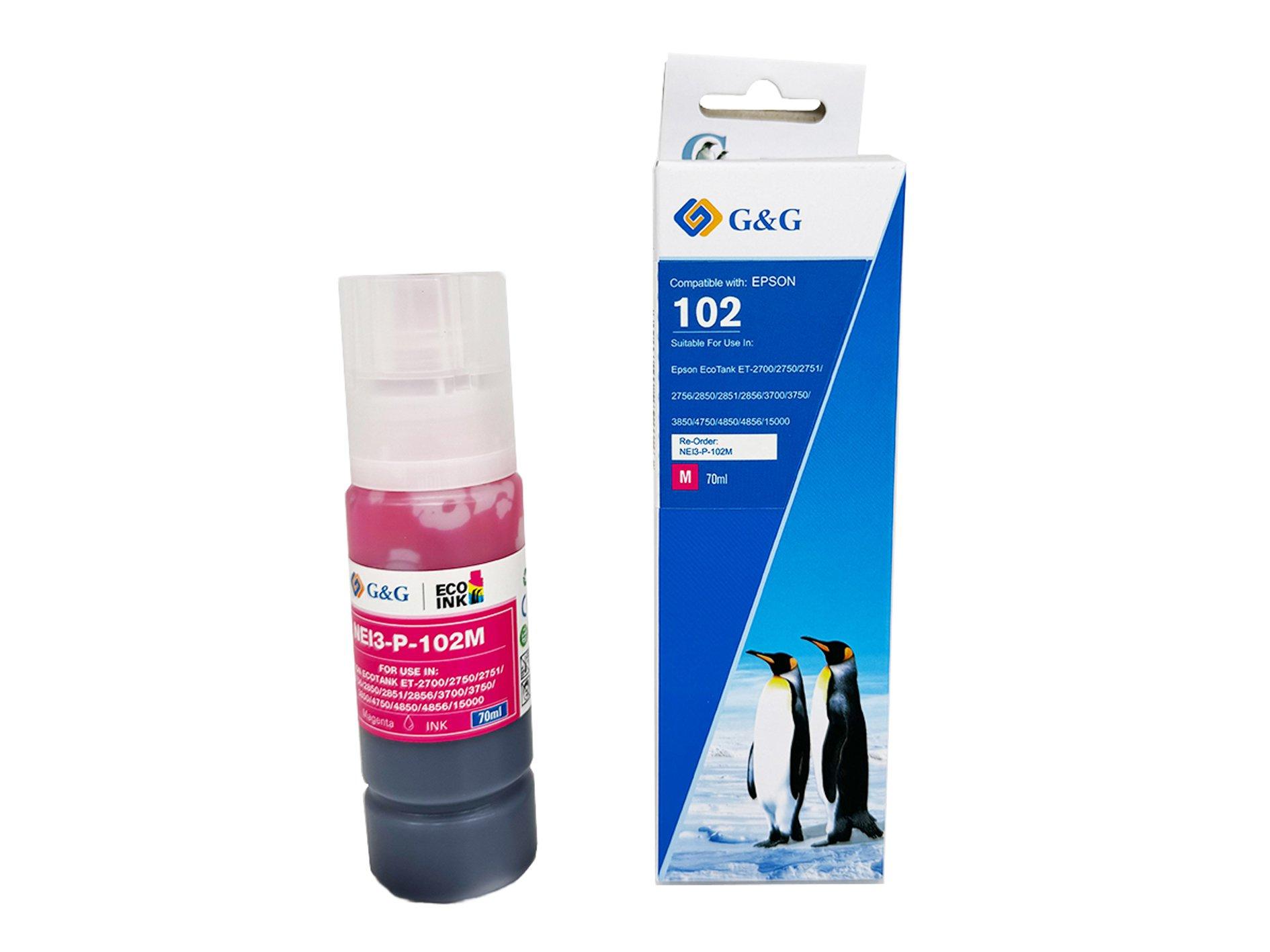 Compatible Epson 102 Ecotank Magenta Ink Bottle C13T03R340 - UNBOXED