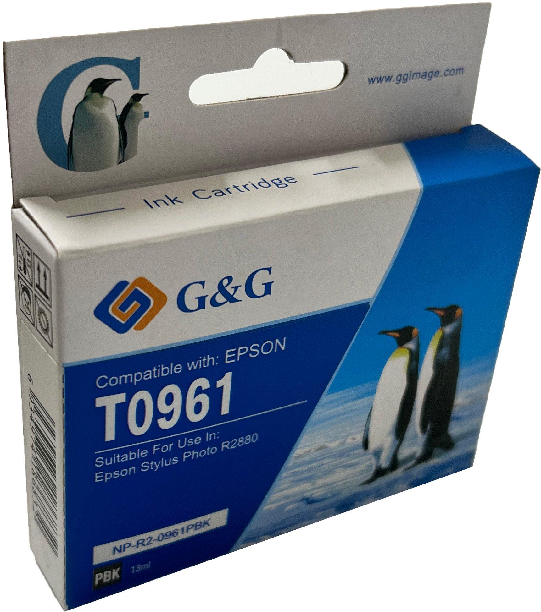 Compatible Epson G+G T0961 Photo Black Ink Ctg C13T09614010