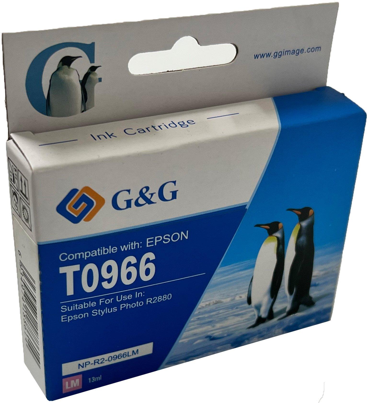 Compatible Epson G+G T0966 Light Magenta Ink Ctg C13T09664010