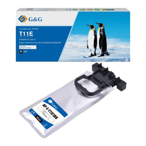 Compatible Epson G+G T11E C13T11E140 Black Extra High Capacity Ink Ctg 180ml Ink 10000 Pages