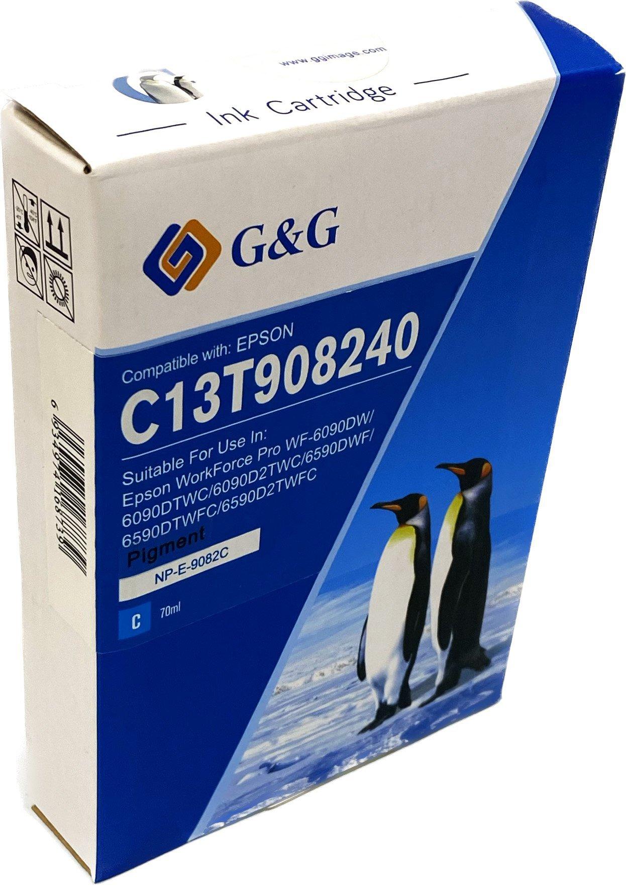 Compatible Epson G+G T9082 High Capacity Cyan Ink Ctg C13T908240