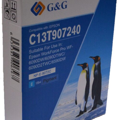 Compatible Epson G+G T9072 Extra High Capacity Cyan Ink Ctg C13T907240