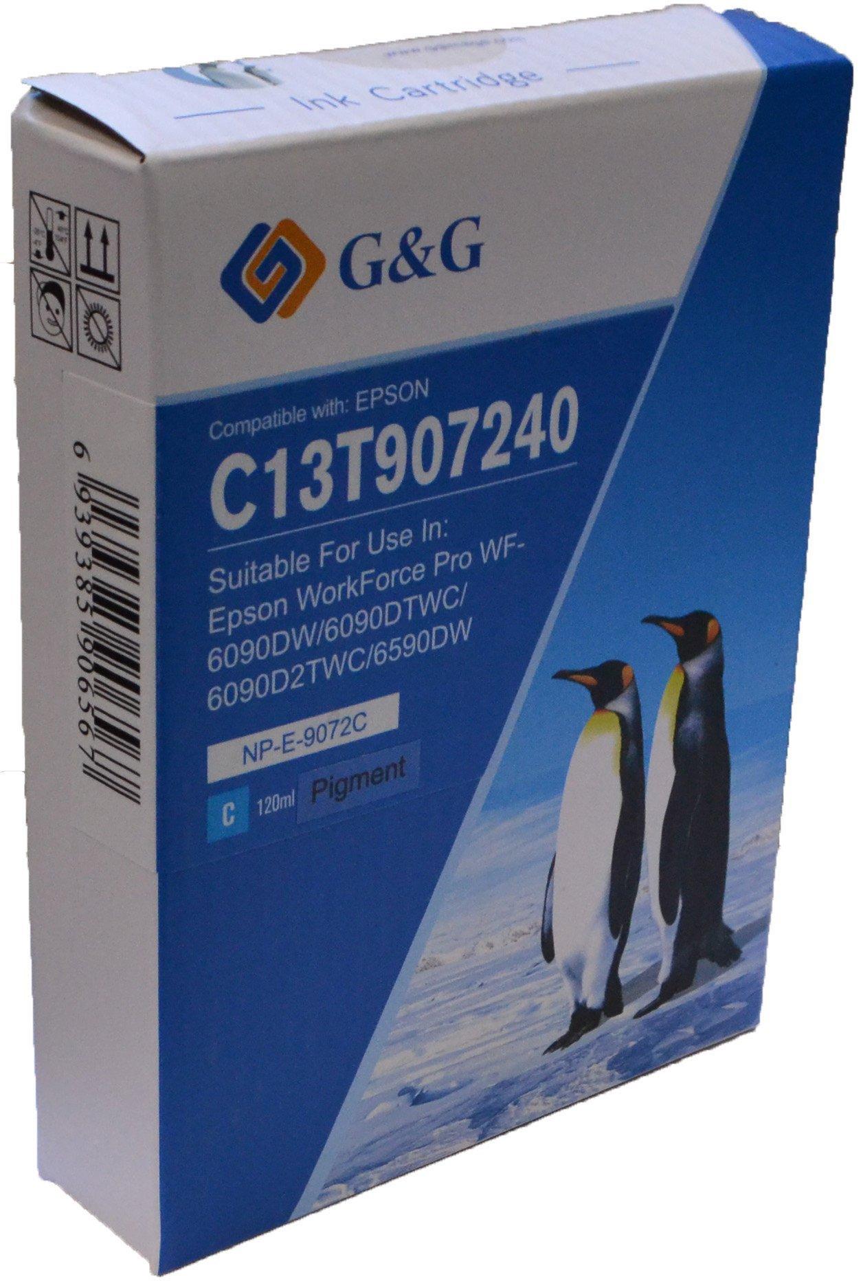 Compatible Epson G+G T9072 Extra High Capacity Cyan Ink Ctg C13T907240