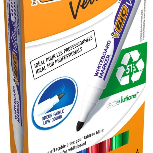 BIC Velleda 1701 Whiteboard Marker Bullet Tip 1.5mm Line Assorted Pack of 4