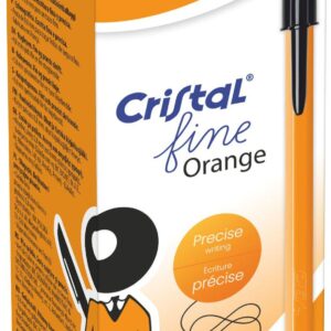 BIC Orange Ballpoint Pen Black Fine 0.8mm Pack of 20