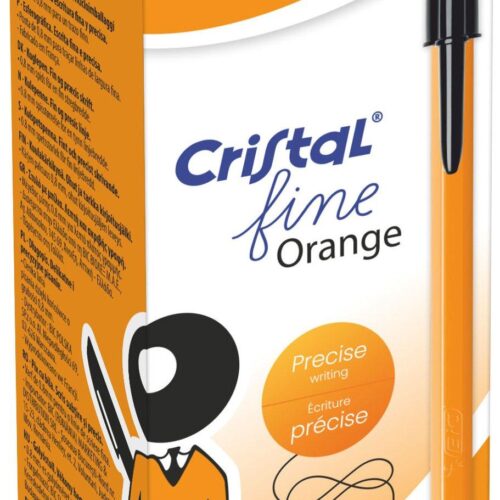 BIC Orange Ballpoint Pen Black Fine 0.8mm Pack of 20