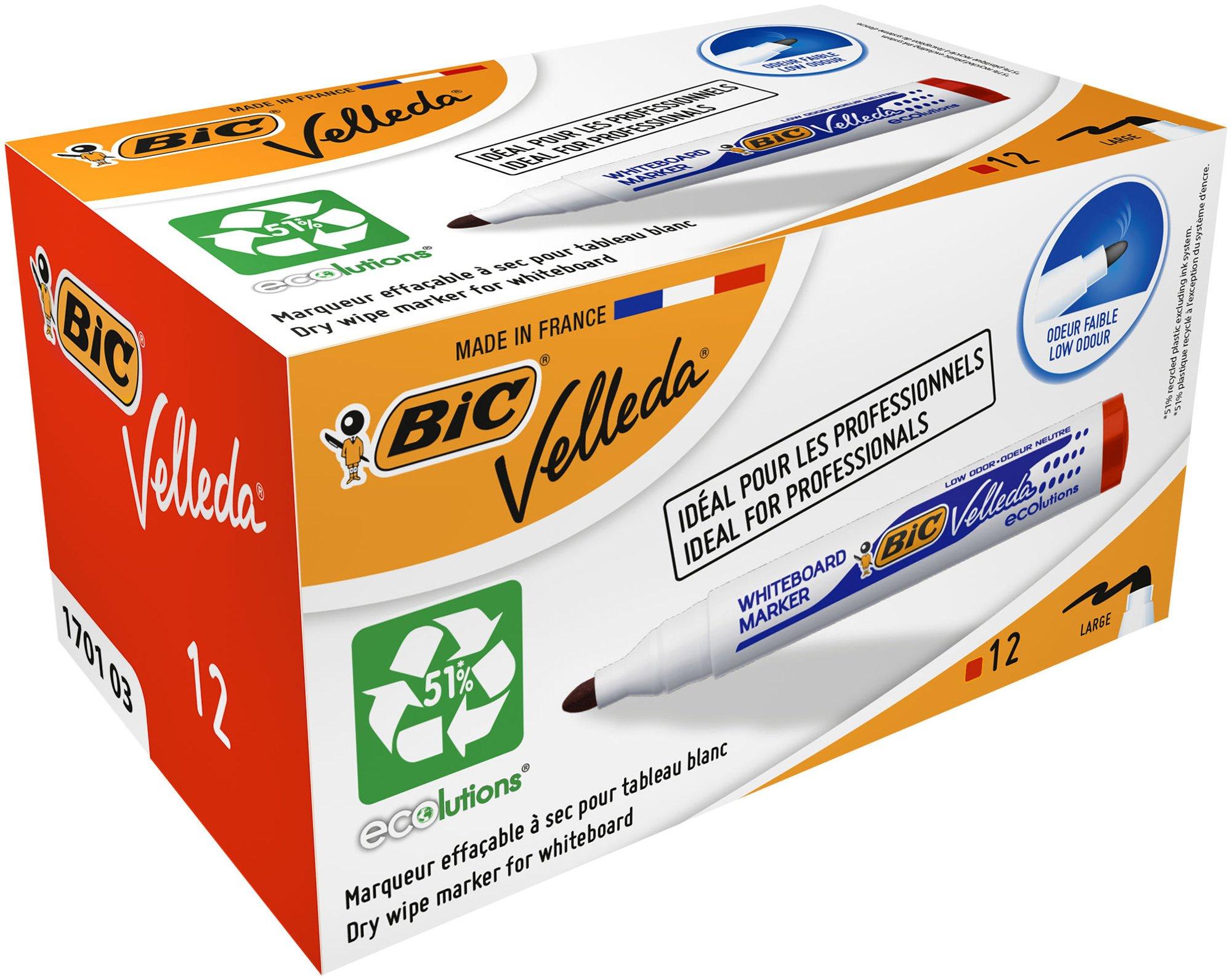 BIC Velleda 1701 Whiteboard Marker Bullet Tip 1.5mm Line Red Pack of 12