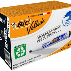 BIC Velleda 1701 Whiteboard Marker Bullet Tip 1.5mm Line Black Pack of 12