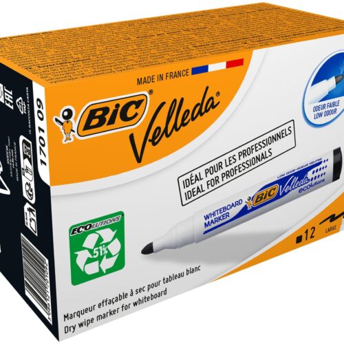 BIC Velleda 1701 Whiteboard Marker Bullet Tip 1.5mm Line Black Pack of 12