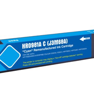 Remanufactured HP G+G 981A Cyan Ink Ctg J3M68A HP 981A