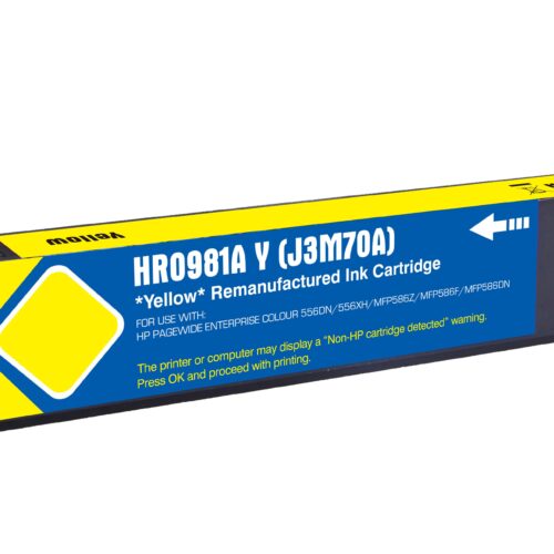 Remanufactured HP G+G 981A Yellow Ink Ctg J3M70A HP 981A