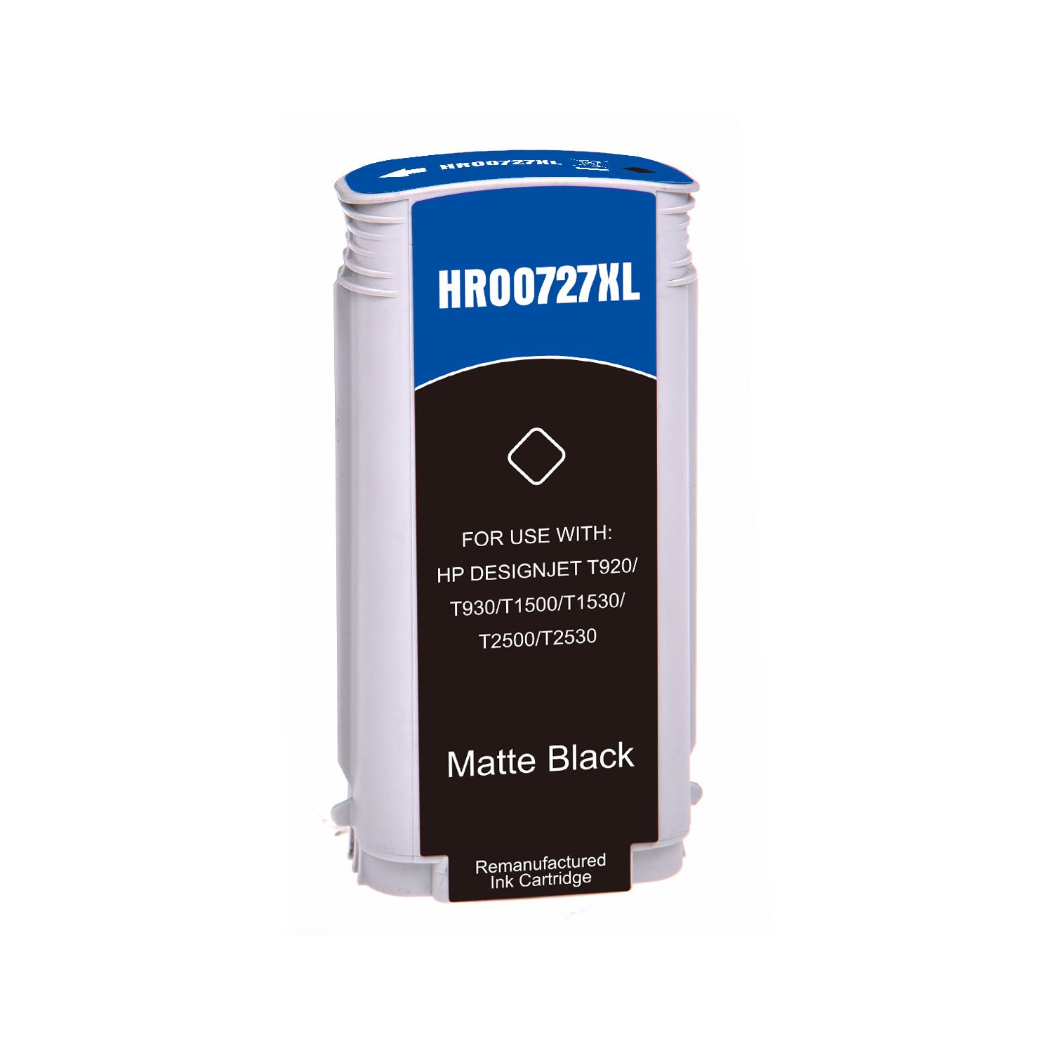Remanufactured HP G+G 727MBK Matte Black Wide Format Ink Ctg B3P22A