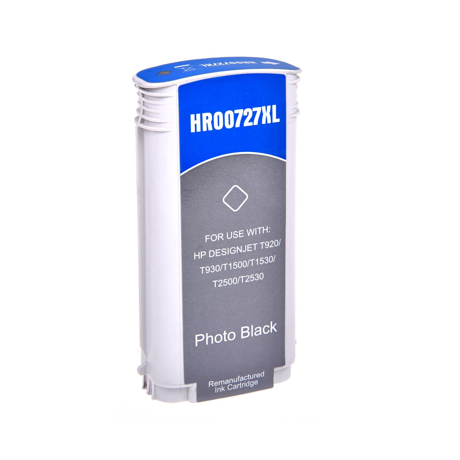 Remanufactured HP G+G 727PBK Photo Black Wide Format Ink Ctg B3P23A