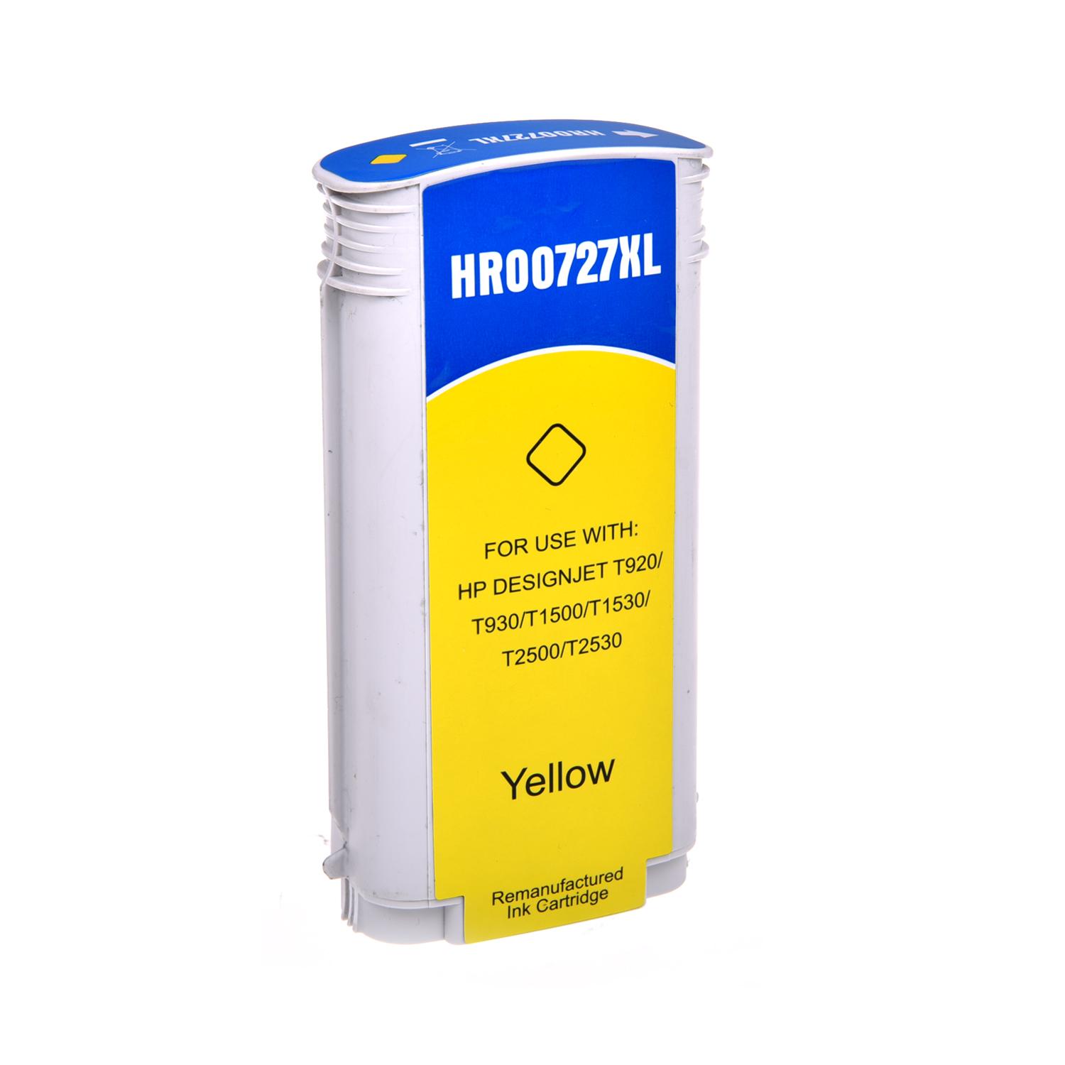 Remanufactured HP G+G 727Y Yellow Wide Format Ink Ctg B3P21A