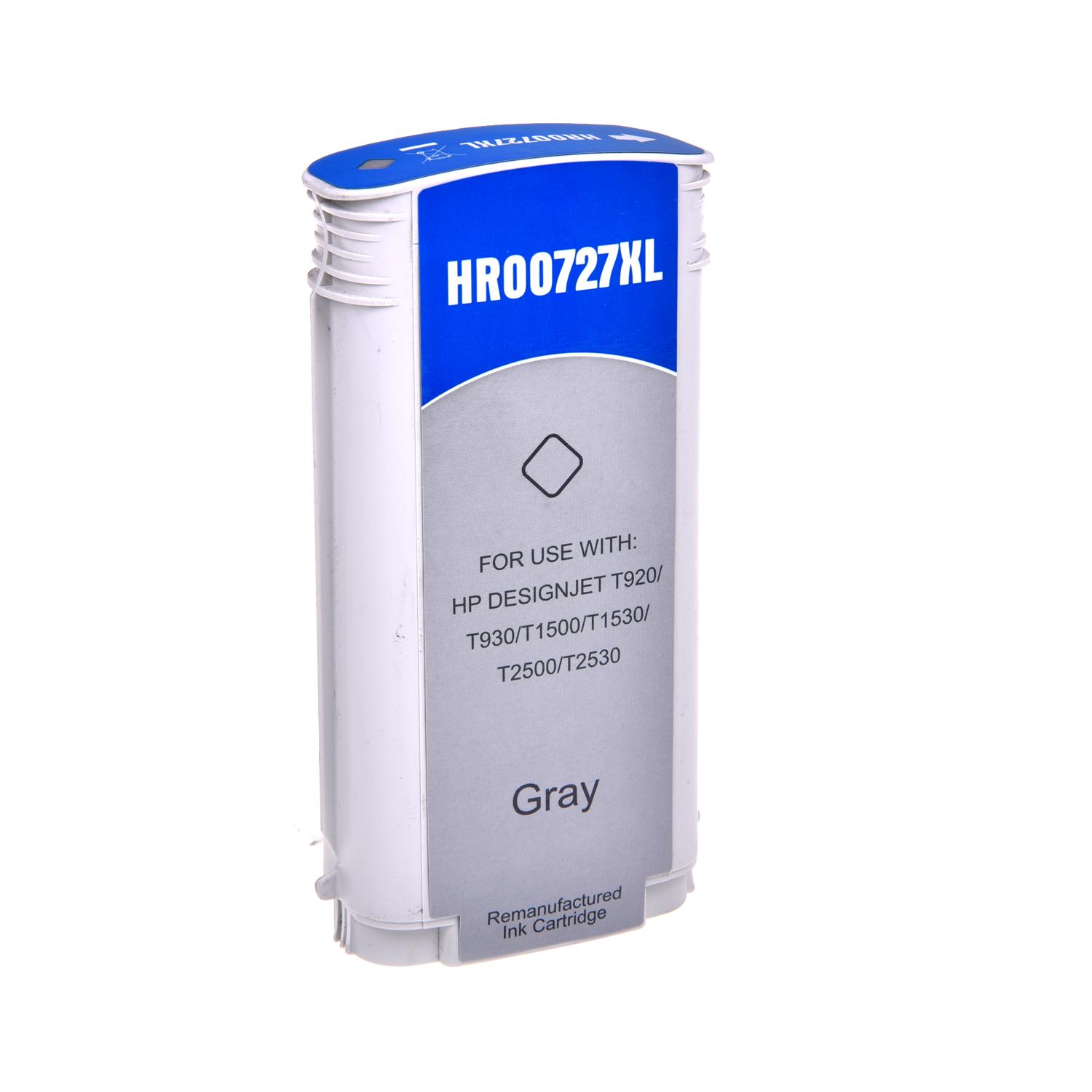 Remanufactured HP G+G 727GY Grey Wide Format Ink Ctg B3P24A