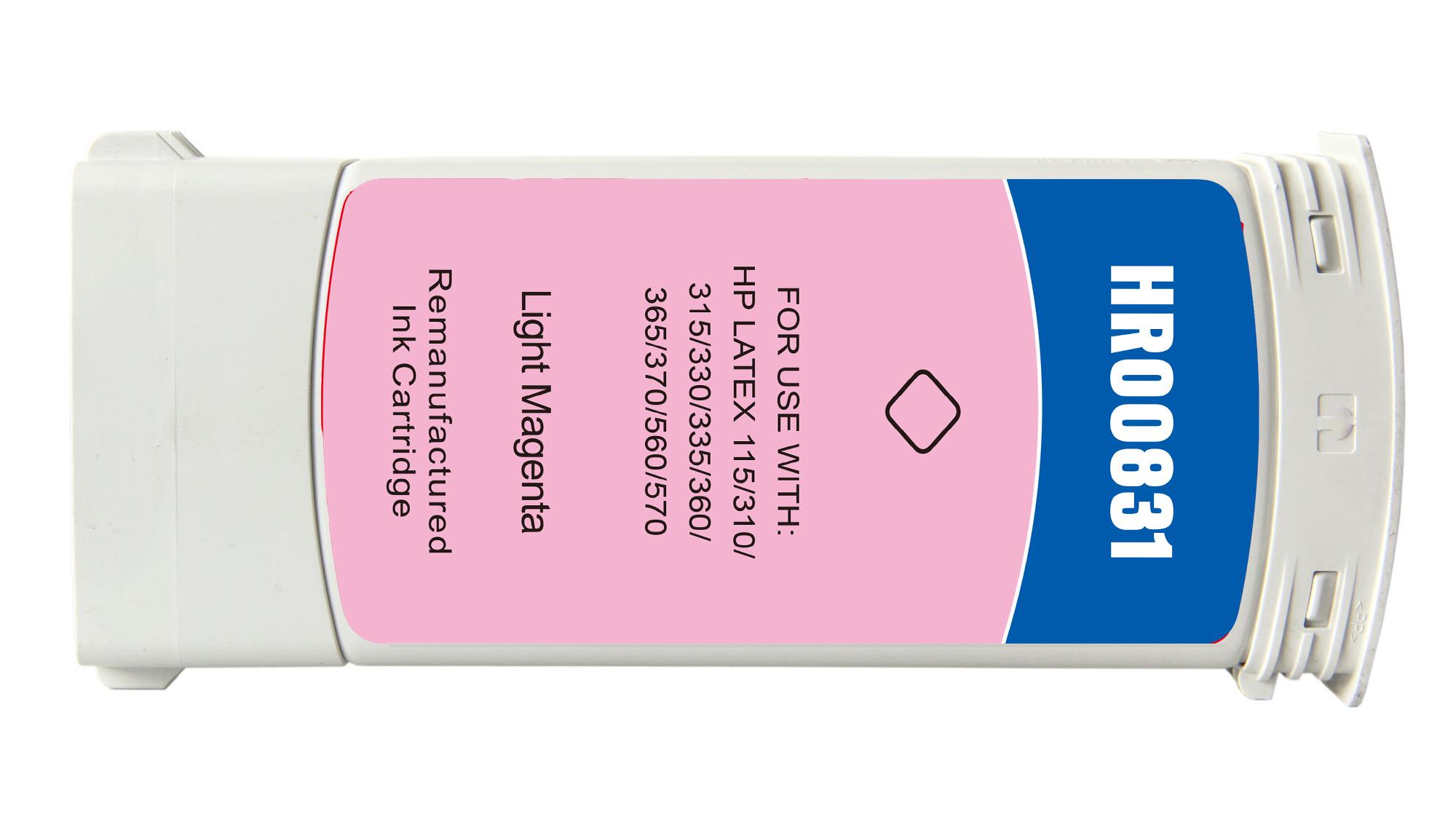 Remanufactured HP G+G 831 Light Magenta Latex Wide Format Ink Ctg CZ699A HP 831