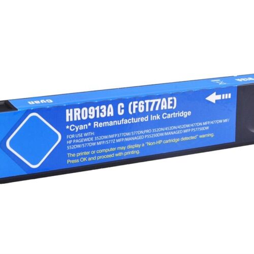 Remanufactured HP PageWide Pro 352 Cyan Ink Ctg F6T77AE HP 913A