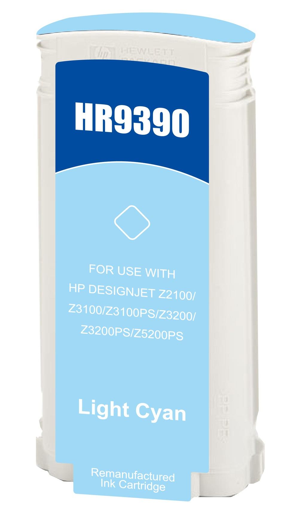 Remanufactured HP C9390A Lt Cyan Wide Format Ink Ctg HP 70