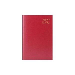 A5 2027 Day a Page Diary - Sat / Sun Split - Red (1)