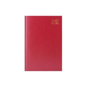 A4 2027 Day a Page Diary - Sat / Sun Split - Red (1)