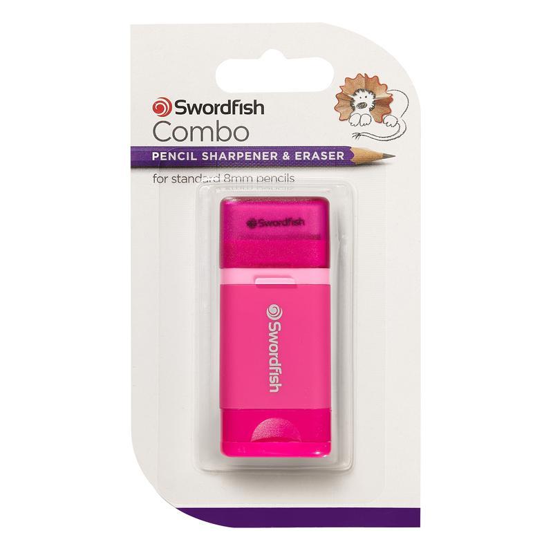 Snopake Combo Sharpener & Eraser Pink Blister- 12 Blisters of 1