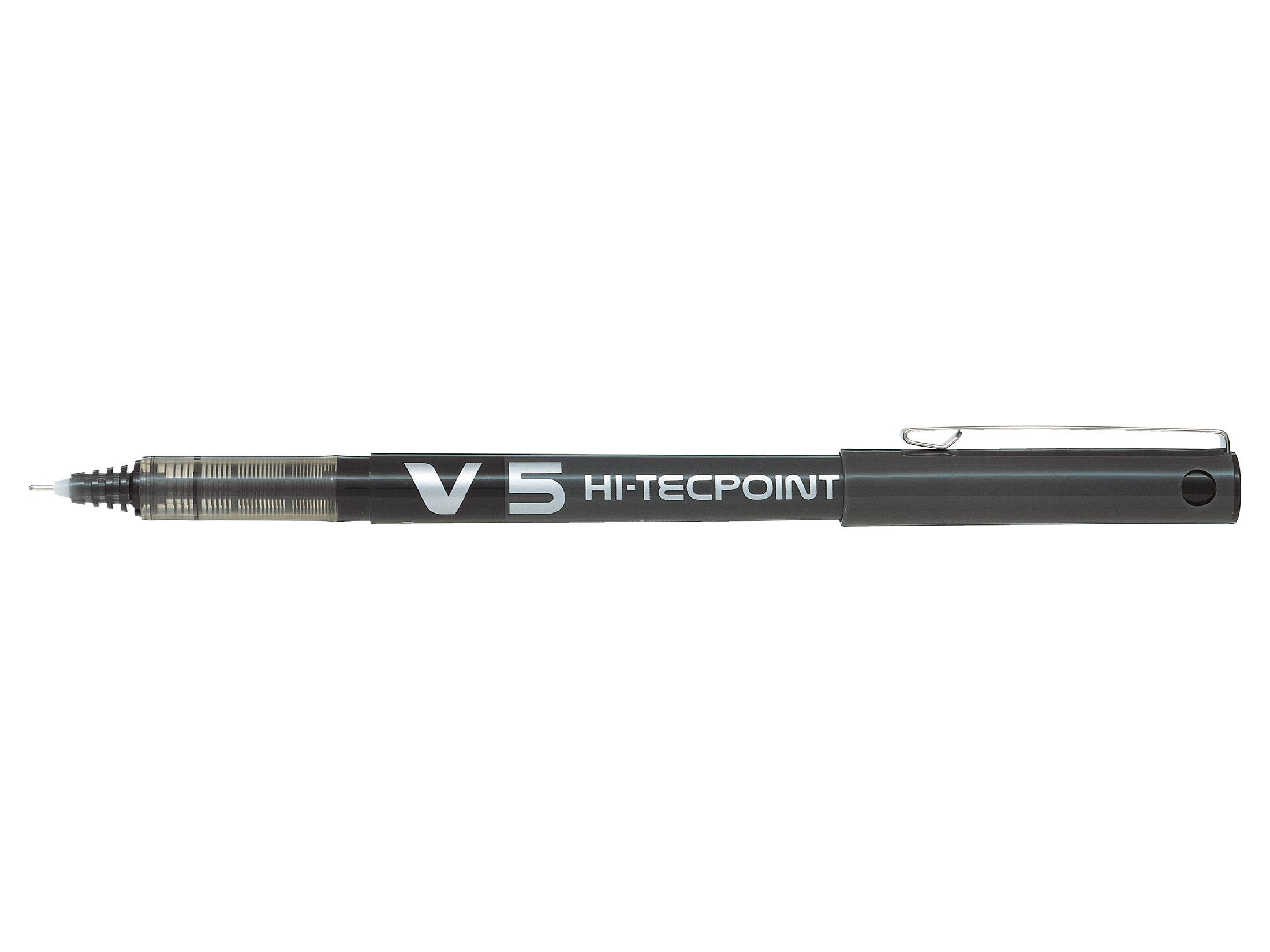 Pilot Hi-Tecpoint V5 Liquid Ink Rollerball Pen Black - Fine Tip (12)