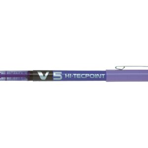 Pilot Hi-Tecpoint V5 Liquid Ink Rollerball Pen Violet- Fine Tip (12)