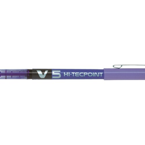 Pilot Hi-Tecpoint V5 Liquid Ink Rollerball Pen Violet- Fine Tip (12)