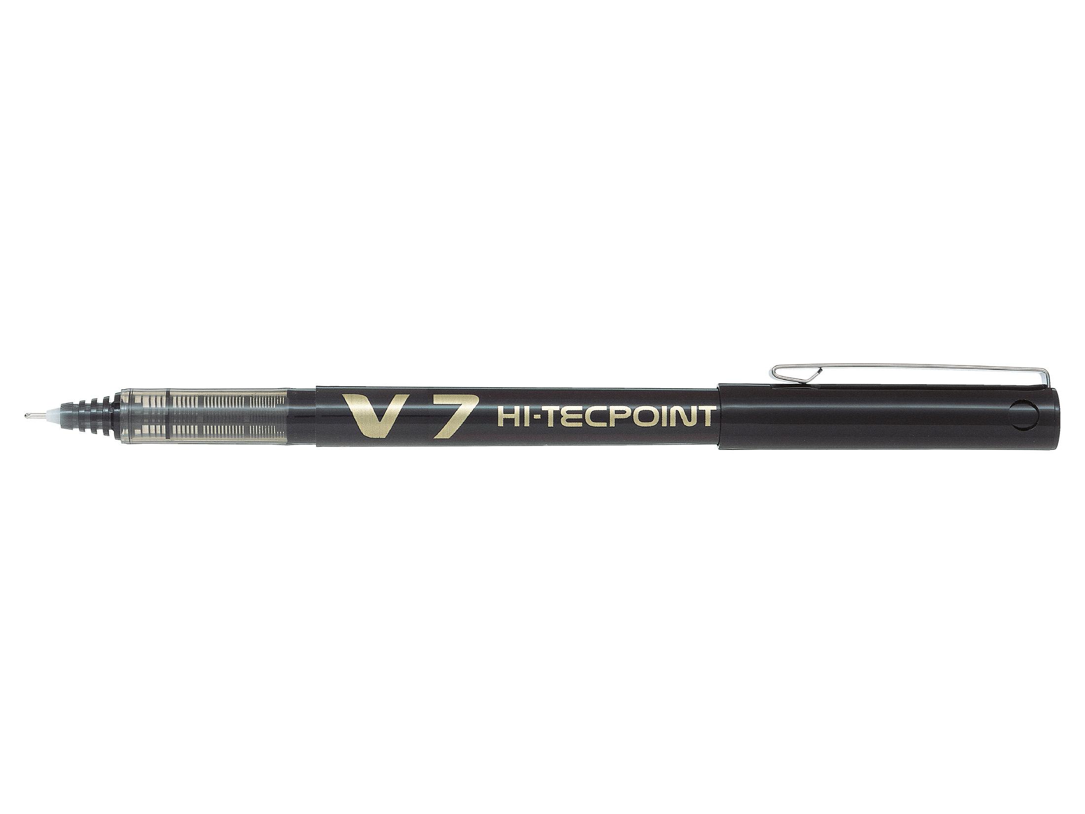 Pilot Hi-Tecpoint V7 Liquid Ink Rollerball Black - Medium Tip (12)
