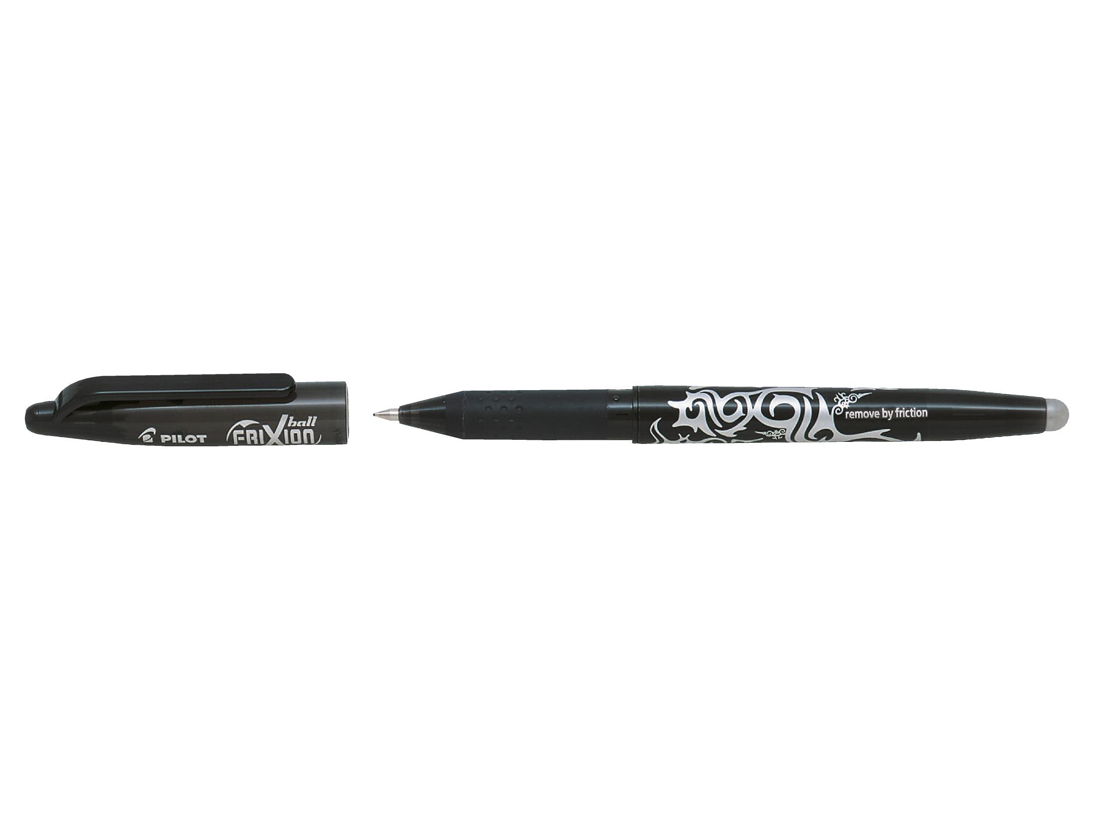 Pilot FriXion Erasable Gel Ink Rollerball Pen Black - Medium Tip (12)