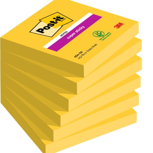 Post-it® Super Sticky Notes Ultra Colours 76 mm x 76 mm 90 Sheets/Pad 6 Pads/Pack 100% PEFC SGSCH-PEFC-COC-110078