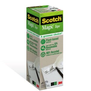 Scotch® Magic™ Tape Made with 66% Plant Based Adhesive 19 mm x 33 m 9 Rolls/Pack