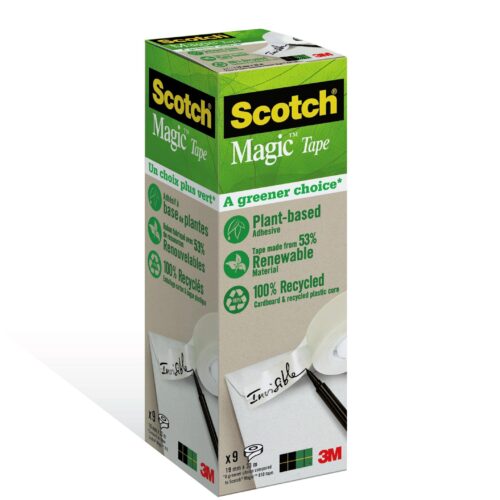 Scotch® Magic™ Tape Made with 66% Plant Based Adhesive 19 mm x 33 m 9 Rolls/Pack