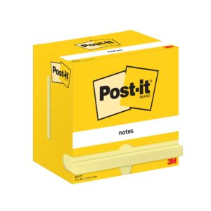 Post-it® Notes Canary Yellow 76 mm x 127 mm 100 Sheets/Pad 12 Pads/Pack Cardboard Pack 100% PEFC SGSCH-PEFC-COC-110078