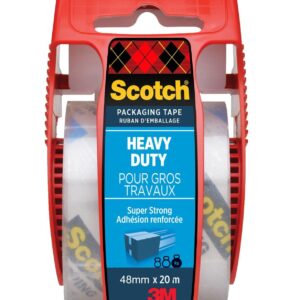 Scotch® Heavy Duty Packaging Tape Transparent 48 mm x 20 m 1 Roll in Hand Dispenser/Pack