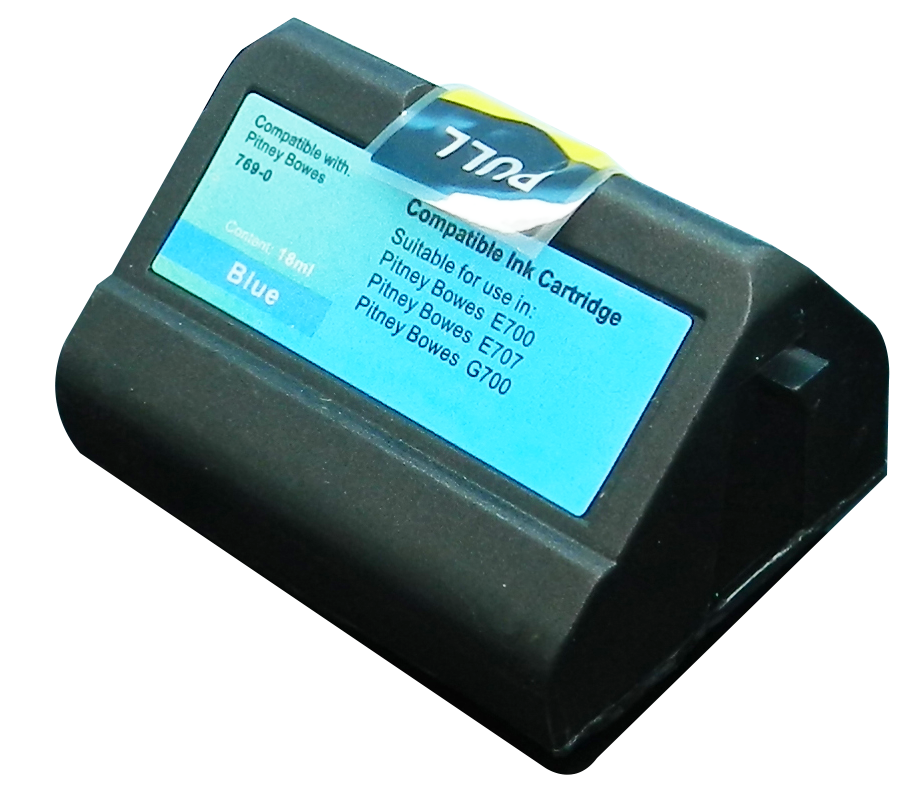 Compatible Pitney Bowes E700 769-0 Blue Ink Ctg 10010-800 also for E74092-001 E74178-00