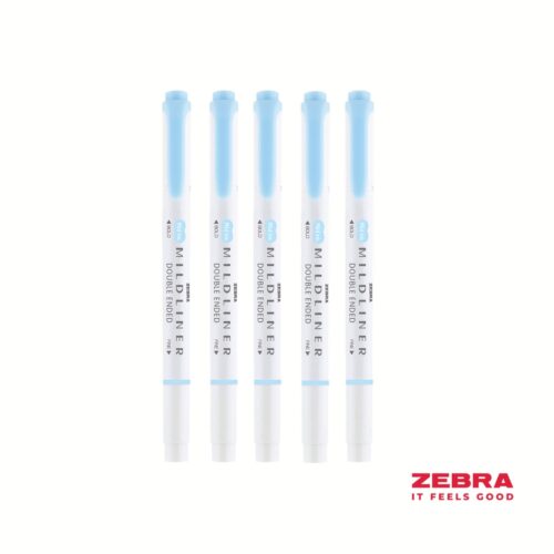 Zebra MILDLINER Double Ended Fluorescent Blue Highlighter Box 10