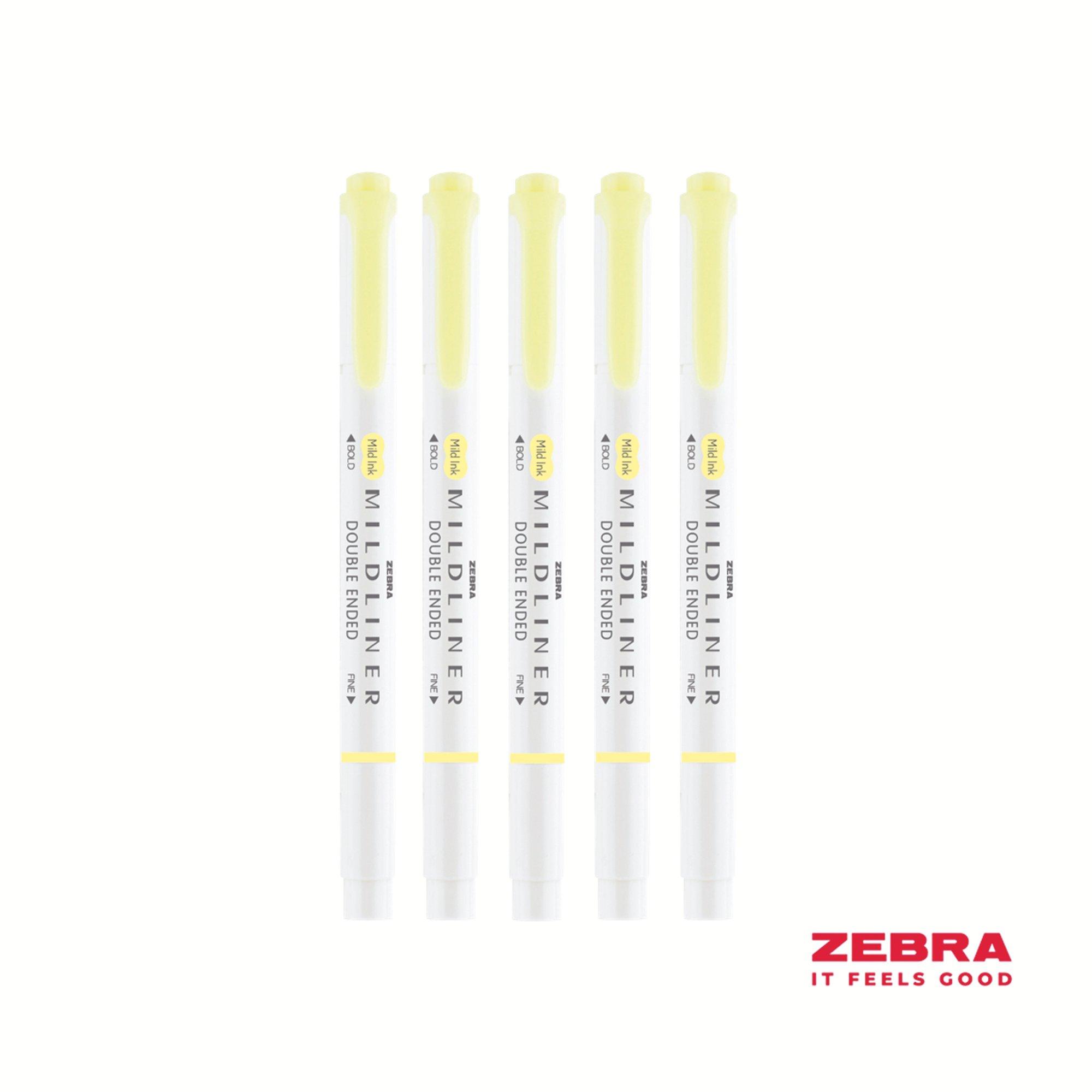Zebra MILDLINER Double Ended Fluorescent Yellow Box Highlighter 10